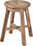 Divero Salinas Stool in Suar Wood, Untreated - Brown