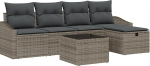 Rantry 6 tk aiasohva komplekt padjaga Grey Poly Rattan Garden Lounge Model3359268