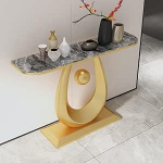 Kitsas konsoollaud, diivanilaua taga olev diivanilaud, luksuslik panipaik koos hoiuruumiga ja loomingulise metallraamiga elutuppa (Gold B, 80 x 30 x 80 cm)