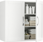 Sweetcrispy seinakapp Vannitoa kitsas seinaorganisaator reguleeritavate riiulitega vannituppa/k&ouml;&ouml;ki/pesuruumi/koridorisse, valge, 60 x 30 x 60 cm.