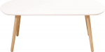 HUOLE Valge puidust k&uuml;ljelauad, elutoa laud, ovaalne, lauajalad m&auml;nnipuidust, diivanilaud, 110 x 50 x 45 cm, valge