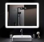 PESENXAN Vannitoa peegel koos valgustusega 80 x 60 cm, LED Vannitoa peegel koos valgusega, uduvastane, 2 valgusv&auml;rvi, 3000 K / 6500 K, vajutusl&uuml;liti, plahvatuskindel klaas, LED Vannitoa peegel