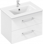 Yaheetech Vanity Unit rippuv vannitoakapp koos valamuga, vannitoam&ouml;&ouml;bli komplekt, 2-osaline alus koos valamu ja sahtlitega, vannitoakapp, seinakapp keraamilise valamuga, k&otilde;rge l&auml;ikega, valge