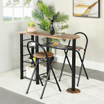 GOKHOMX Laua ja toolide komplekt 2-kohaline m&ouml;&ouml;bel K&ouml;&ouml;gilaud V&auml;ike tuba 2 inimese s&ouml;&ouml;gilaud koos 2 kokkupandava tooliga k&ouml;&ouml;gibaarile r&otilde;dule aeda