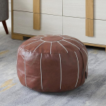 Louis Donn&eacute; T&auml;itmata k&auml;sitsi valmistatud Maroko &uuml;mmargune pouffe pouffe Cover Footstool Seat Faux Leather Storage Floor Chair Footrest for Living Room Bedroom v&otilde;i Balcony (Brown)