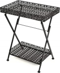 Festnight Kokkupandav kohvilaud 1 riiuliga Vintage metallist laud 58 x 35 x 72 cm Must