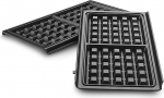 De'Longhi MultiGrill Easy Waffle Plates, DLSK155, Accessory for Contact Grill, 2 Non-Stick Waffle Irons 270 x 140 mm, Dishwasher Safe, Black