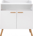 trendteam smart living - Mats - Lapsevahetuslaud - Valge - 1 avatud sektsioon ja 1 riiul - (B x K x S) 96 x 105 x 78 cm - V&auml;rvitud t&auml;ispuidust jalad ja k&auml;epidemed - kriimustuskindel