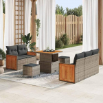 Homgoday Garten-Sofa-Set mit Kissen 8 tk Grau 80 x 80 x 71 cm Diivan Gartenm?Bel Model3363248