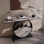 Konsolentisch mit Felsplatte und Metallrahmen f&uuml;r Eingangsbereich, Wohnzimmer und Schlafzimmer