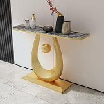 Generisch Industrieller Konsolentisch f&uuml;r den Eingangsbereich, schmaler Flurtisch mit Metallrahmen, moderner Sofatisch, stilvoller Akzenttisch f&uuml;r Wohnzimmer und Flur (Gold, 47,5 x 12 Zoll)