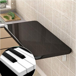 Reguleeritav seinale paigaldatav kokkupandav laud v&auml;ikestesse ruumidesse, maksimaalne kandev&otilde;ime 100kg, mitu suurust, ideaalne k&ouml;&ouml;ki, s&ouml;&ouml;gituppa, magamistuppa, vannituppa, must (60 x 50 cm)