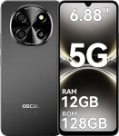 OSCAL Tiger 8 6,88-tolline HD + 120Hz, 5G mobiiltelefon ilma lepinguta AI, DokeOS (Android 15 Pro) nutitelefon ilma lepinguta, 12GB + 128GB/2TB TF 5000mAh & 18W, 16MP + 8MP Dual SIM 5G mobiiltelefon
