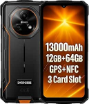 DOOGEE Fire 5 v&auml;listingimustes kasutatav mobiiltelefon, 13000 mAh, 12GB RAM + 64GB ROM, 6,6-tolline HD+ 90Hz, 13MP AI-kaamera, IP68/IP69K, Android 15, Octa-Core, Dual SIM, NFC, nutitelefon, vastupidav veekindel, ehituseks m&otilde;eldud
