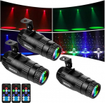 LED Pinspot Light, pakett 3, Czgor Disco Ball Spotlights 15W RGBW 4 in 1 Mirror Ball Light koos kaugjuhtimispuldiga, Super Bright LED Pin Spotlight pidude, DJ Disco, klubi, baari, pulmade jaoks