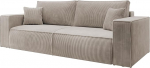 Selsey Sofa Bed Couch with Storage Space Sleep Function Easy Care Polyurethane Foam Corduroy Soft Beige Farese