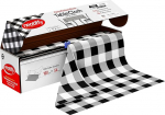 Neatiffy Disposable Tablecloth Roll - Thick Waterproof Plastic Tablecloths - Special Length Cutter - For Rectangular, Square, Round, Oval Tables - 1.37 x 32.9 m - Black Check