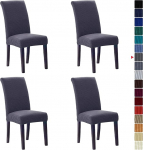 Howhic Dining Room Stretch Chair Covers Set of 4 Removable Washable Dining Chairs Slipcovers Seat Protectors Great Home Decor and Banquet Upholstery (Charcoal, 4 Pieces)