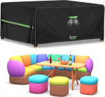 Lorugred Garden Furniture Covers, Waterproof Patio Furniture Cover, 230 x 165 x 74 cm, 420D Oxford Fabric, Patio Table Cover with Air Vent Windproof and UV Protection for Table and Chair