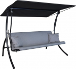 Angerer Freizeitm&ouml;bel GmbH Motion Zip Hollywood Swing - Garden Swing Made in Germany - Swing for Sitting, Lying and Relaxing - Includes Bed Function - Easy Assembly (Light Grey Weatherproof)