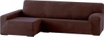 Eysa Dorian bielastic Chaise Longue Left, Front View, Colour 7-Brown, Chenille 43 x 17 x 37 cm
