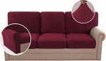 H.VERSAILTEX 2024 New Trend Mehrteilige Sofabez&uuml;ge, Stretch-Couchbez&uuml;ge, passgenaue Sitze und R&uuml;ckenkissen, Bez&uuml;ge (3 Sitzbez&uuml;ge plus 3 R&uuml;ckenbez&uuml;ge, Bonus 2 Armlehnenbez&uuml;ge), Burgunderrot