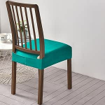 SWJ-swjssb Samt Stuhlhussen 2er 4er 6er Set,Stuhlbezug Stuhl&uuml;berzug Esszimmerst&uuml;hle Bezug Universale Elastische Hussen Waschbar Abnehmba F&uuml;r Hotel, Bankett, B&uuml;ro, Partys Deko(Blau,Set of 6)