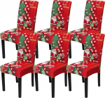 Betylifoy j&otilde;ulutoolide katted, Stretch j&otilde;ulud s&ouml;&ouml;gitoa toolid, 6 tooli katte komplekt koos j&otilde;uluvana j&otilde;ulutoolide kaitsekattega s&ouml;&ouml;gitoa, hotelli, pulmade, p&uuml;hade, peo dekoratsiooniga (punane).