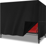 YMPPMKN Hollywoodi kiikede kate 3-4 istekoha jaoks Raske 600D Oxfordi kangas koos lukkude ja pingutuspaelaga, veekindel, UV-kindel, kaitsev kate Hollywoodi kiikede talvekindel (210 x 150 x 150 cm, must)