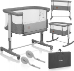 Lionelo Aurora 3-in-1 beebivoodi kuni 9 kg, k&uuml;lgvoodi, v&otilde;revoodi, madratsi k&otilde;rguse reguleerimine ja kallutamise reguleerimine, 4 ratast piduriga, ergonoomiline madratsikott.