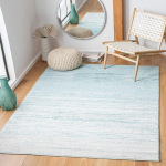 SAFAVIEH Adirondack Collection Modern Rug for Living Room, Dining Room, Bedroom, Short Pile, Aqua and Ivory, 165 x 231 cm