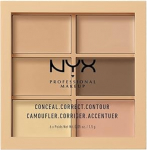 NYX Professional Makeup Conceal, Correct, Contour Palette, kuus tooni, kreemjas tekstuur, alatoonid, Light