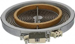 LUTH Premium Profi Parts Radiant radiaator, mis &uuml;hildub EGO 10.51213.432 kaheahelalise 210/135 mm l&auml;bim&otilde;&otilde;duga 2200/1000 W ja 230 V klaaskeraamilise pliidi jaoks.