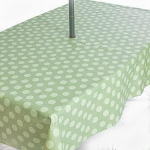 PVC p&uuml;hkida puhas aia laudlina roostevabast terasest p&auml;ikesevarju auguga aia vihmavarju Polka Dot Sage Green (140 x 200 cm)