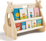 Montessori laste puidust raamaturiiul k&auml;nguru disainiga, raamaturiiul lastetuppa, kaasaskantav, soodustab isetegevust, lihtne kokku panna, ideaalne lastetuppa ja lastetuppa