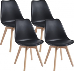 Dewinner Skandinaavia Retro s&ouml;&ouml;gitoolid k&ouml;&ouml;gitoolid seljatoega pehmendusega, iste tahkest p&ouml;&ouml;gist (must, 4 tk)