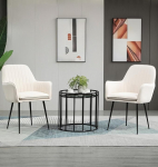 Hallowood m&ouml;&ouml;bli s&ouml;&ouml;gitoolid 2-st komplektist, pehme pehmendusega s&ouml;&ouml;gitoolid, skandinaavia kerge varjundiga s&ouml;&ouml;gitoolid metallist jalgade ja k&auml;etoega koju, kontorisse, kohvikusse (kreem)