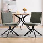 chairus 2 s&ouml;&ouml;gitooli, linased k&ouml;&ouml;gitoolid, 360&deg; p&ouml;&ouml;ratavad s&ouml;&ouml;gitoolid, k&auml;edeta tugitoolid, s&ouml;&ouml;gitoolid metallist jalgadega elutuppa (roheline-2)