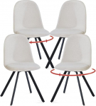 FurnitureR komplekt 4-st kangast p&ouml;&ouml;rlevast s&ouml;&ouml;gitoolist, 360&deg; p&ouml;&ouml;ramine, vaba aja k&ouml;&ouml;gitoolid s&ouml;&ouml;gituppa, elutuppa, k&ouml;&ouml;ki, beež