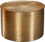 FineBuy Design &uuml;mmargune kohvilaud 60 cm metallist kuldne - k&auml;sitsi valmistatud alumiiniumist elutoa laud koos haamriga idamaise &uuml;mmarguse alumiiniumist diivanilauaga