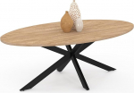 IDMarket - Ovaalne kohvilaud ALIX 110 cm Spider alus puidust ja mustast puidust