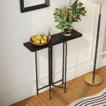 Kitsas konsoollaud, moodne k&uuml;ljelaud, kitsas, t&auml;ispuidust plaat ja metalljalad, 60 x 22 x 90 cm, lihtne kokkupanek koridoris, sissep&auml;&auml;sualal ja elutoas (must)