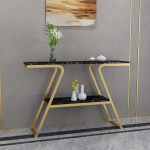 2 Schichten Diivan Konsolentisch, moderner kleiner Eingangstisch mit lihtsam Montage f&uuml;r Wohnzimmer und Flur