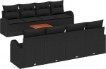 Gartensofa-Set mit Kissen 9 tk Schwarz Poly-Rattan Gartenm&ouml;bel Model3347555