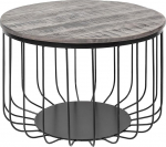 invicta INTERIOR Industrial Coffee Table Factory Loft 56 cm Hall Mango t&auml;ispuidust elutoa laud &uuml;mmargune akaatsiapuiduga