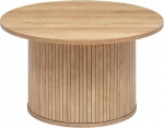 Atmosphera Colva Veneer Coffee Table with Wood Effect Diameter 70 cm Natural Wood