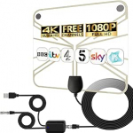 Siseruumides kasutatav teleantenn kohalike kanalite jaoks - 4K HD v&otilde;imendatud digitaalne HDTV antenn koos signaali v&otilde;imendajaga - 360&deg; pikk vastuv&otilde;tuantennide tugi igat t&uuml;&uuml;pi teleritele