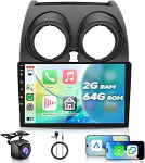 Autoradio 2G + 64G Android 15 Nissan Qashqai J10 2006-2016, 9-tolline IPS HD 2.5D puuteekraaniga autoraadio traadita Carplay Android auto DAB GPS Wi-Fi Bluetooth HiFi FM RDS Tagasivaate kaamera