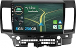 [8G + 256G] IPS 10.1-tolline Android 14 autoraadio Mitsubishi Lancer 2008-2016 koos Navi Octa Core'iga [Sisseehitatud CarPlay/Android Car/DSP/peegel Link/GPS Navi/360 kaamera/Bluetooth 5.0/WiFi/USB