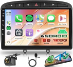 8 Core 6G + 128G Androidi autoraadio Peugeot 308/408 2007-2015 traadita Carplay Android auto navigatsioon WiFi 360&deg; Panorama 9-tolline puuteekraaniga autoraadio Mirror Link Bluetooth FM/RDS/DSP EQ/SWC